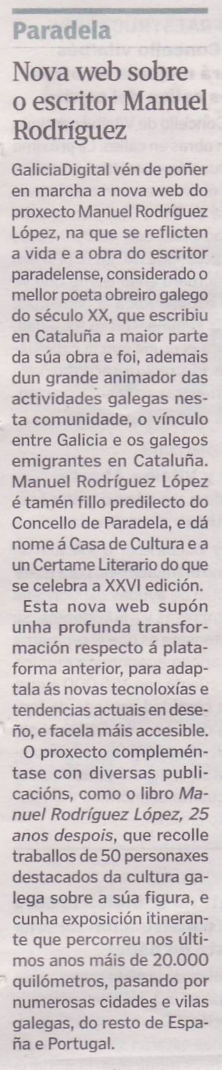 La Voz de Galicia, 18/04/2021
